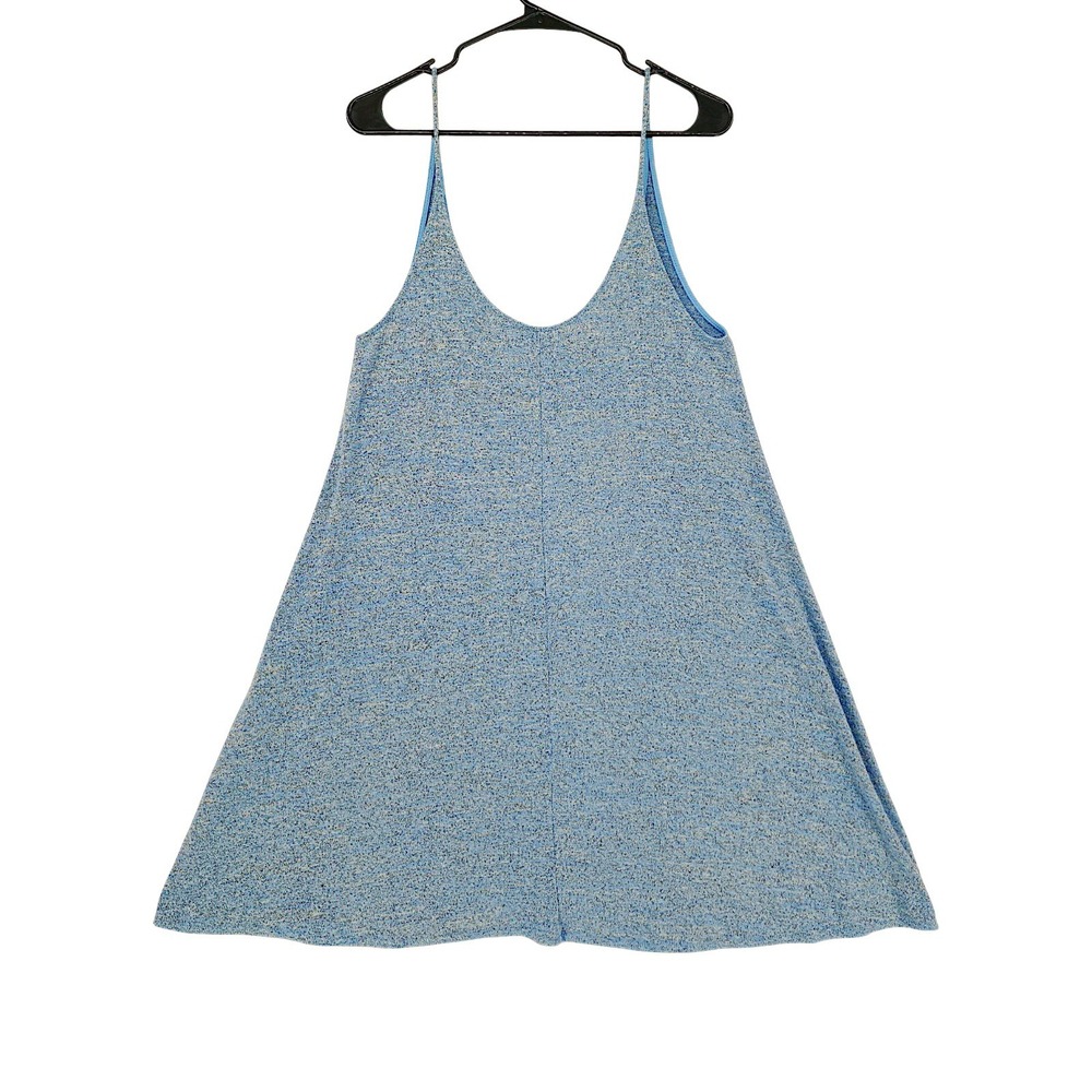 Aritzia Wilfred Free Mini Dress M Wom Blue Heathered Spaghetti Strap Slip Jersey